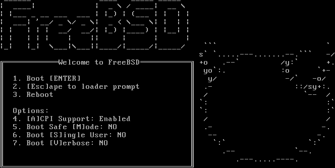 Boot menu for FreeBSD 9 and onwards